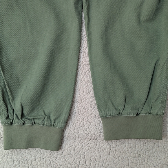 Olive Green Twill Jogger Pants - Picture 4 of 5